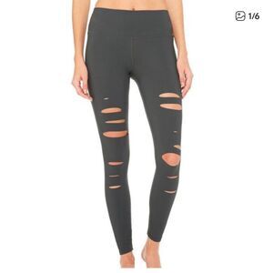 Alo High Waist Ripped Warrior Leggings XXS